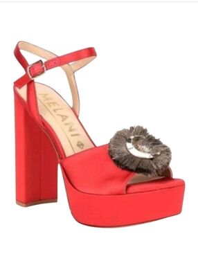 Antonio Melani Red Heels Platform Sandal New Sz 9